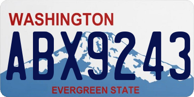 WA license plate ABX9243