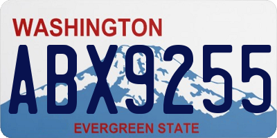 WA license plate ABX9255
