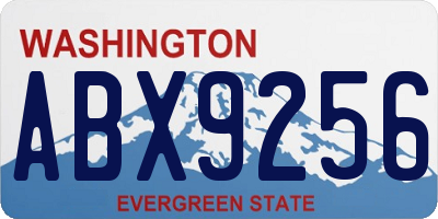 WA license plate ABX9256