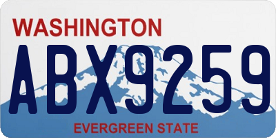 WA license plate ABX9259