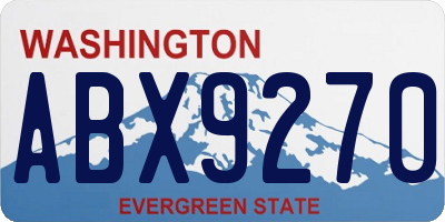 WA license plate ABX9270