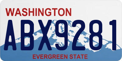 WA license plate ABX9281