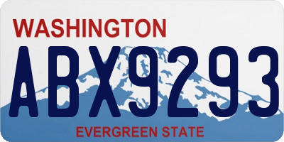 WA license plate ABX9293