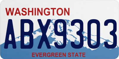 WA license plate ABX9303