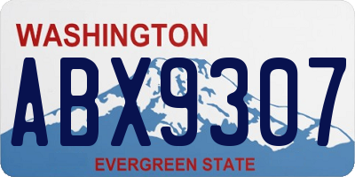 WA license plate ABX9307