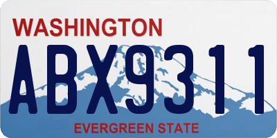 WA license plate ABX9311