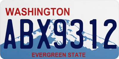 WA license plate ABX9312