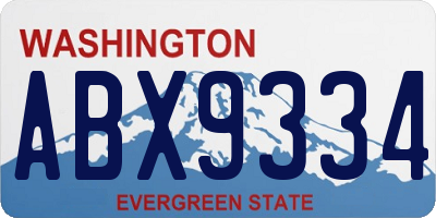 WA license plate ABX9334