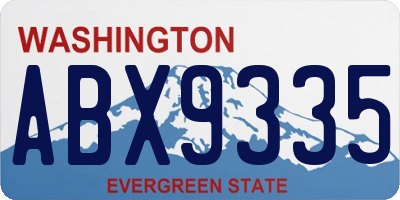 WA license plate ABX9335