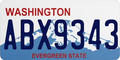 WA license plate ABX9343