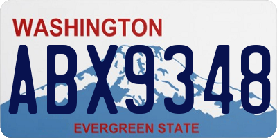 WA license plate ABX9348