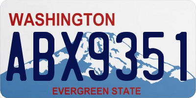 WA license plate ABX9351