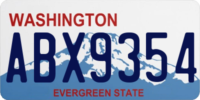 WA license plate ABX9354