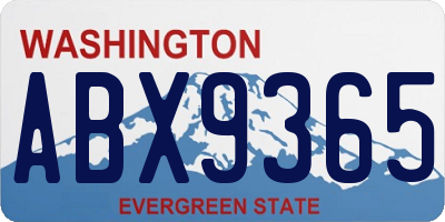 WA license plate ABX9365