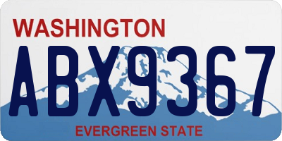 WA license plate ABX9367