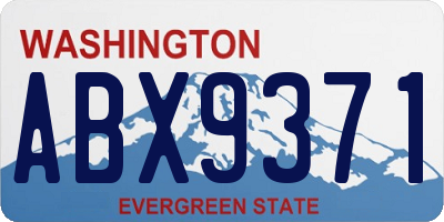WA license plate ABX9371