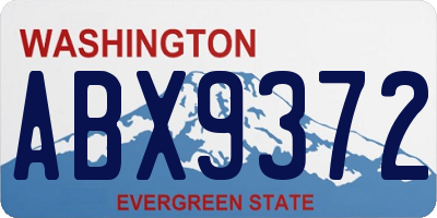 WA license plate ABX9372