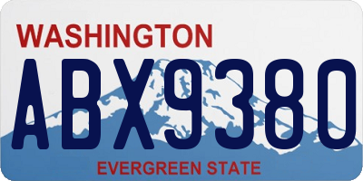 WA license plate ABX9380