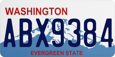 WA license plate ABX9384