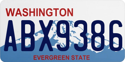 WA license plate ABX9386