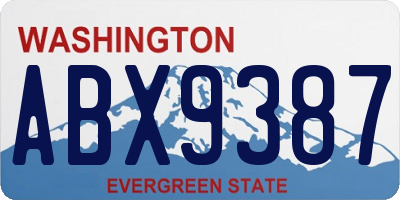 WA license plate ABX9387