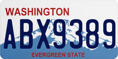 WA license plate ABX9389