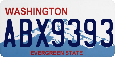 WA license plate ABX9393