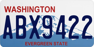 WA license plate ABX9422