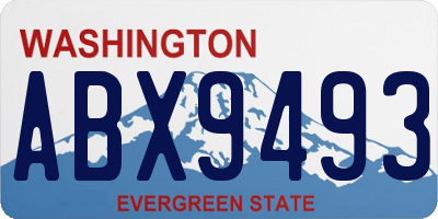 WA license plate ABX9493