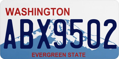WA license plate ABX9502