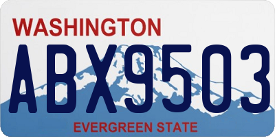 WA license plate ABX9503