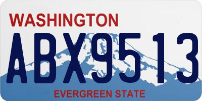WA license plate ABX9513