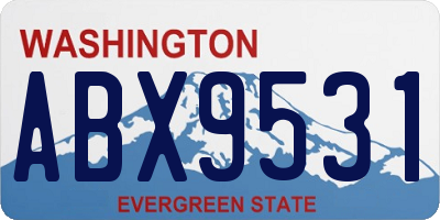 WA license plate ABX9531