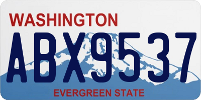 WA license plate ABX9537
