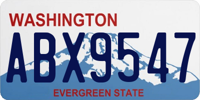 WA license plate ABX9547