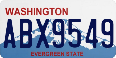 WA license plate ABX9549
