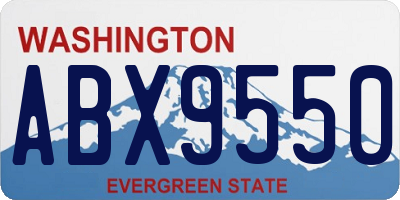 WA license plate ABX9550