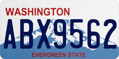 WA license plate ABX9562