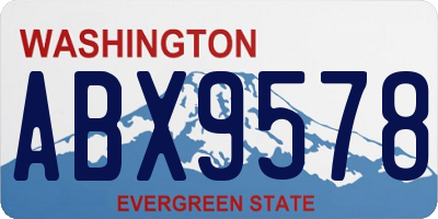 WA license plate ABX9578