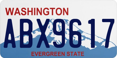WA license plate ABX9617