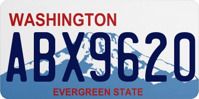 WA license plate ABX9620