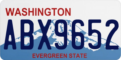WA license plate ABX9652