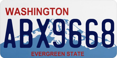 WA license plate ABX9668