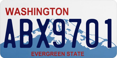 WA license plate ABX9701
