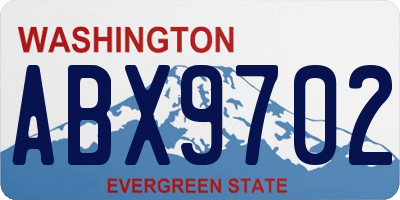 WA license plate ABX9702