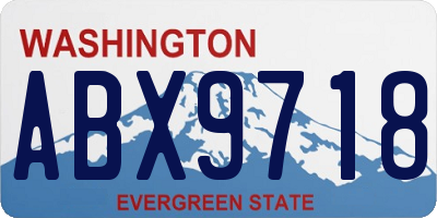 WA license plate ABX9718