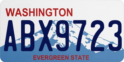 WA license plate ABX9723