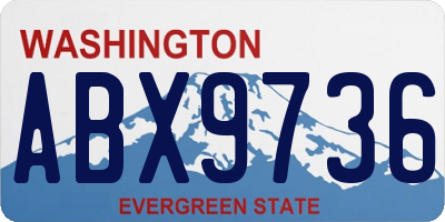 WA license plate ABX9736