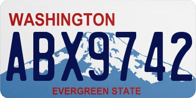 WA license plate ABX9742