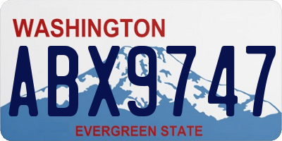 WA license plate ABX9747